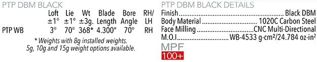 Maltby PTP DBM Putter Specifications