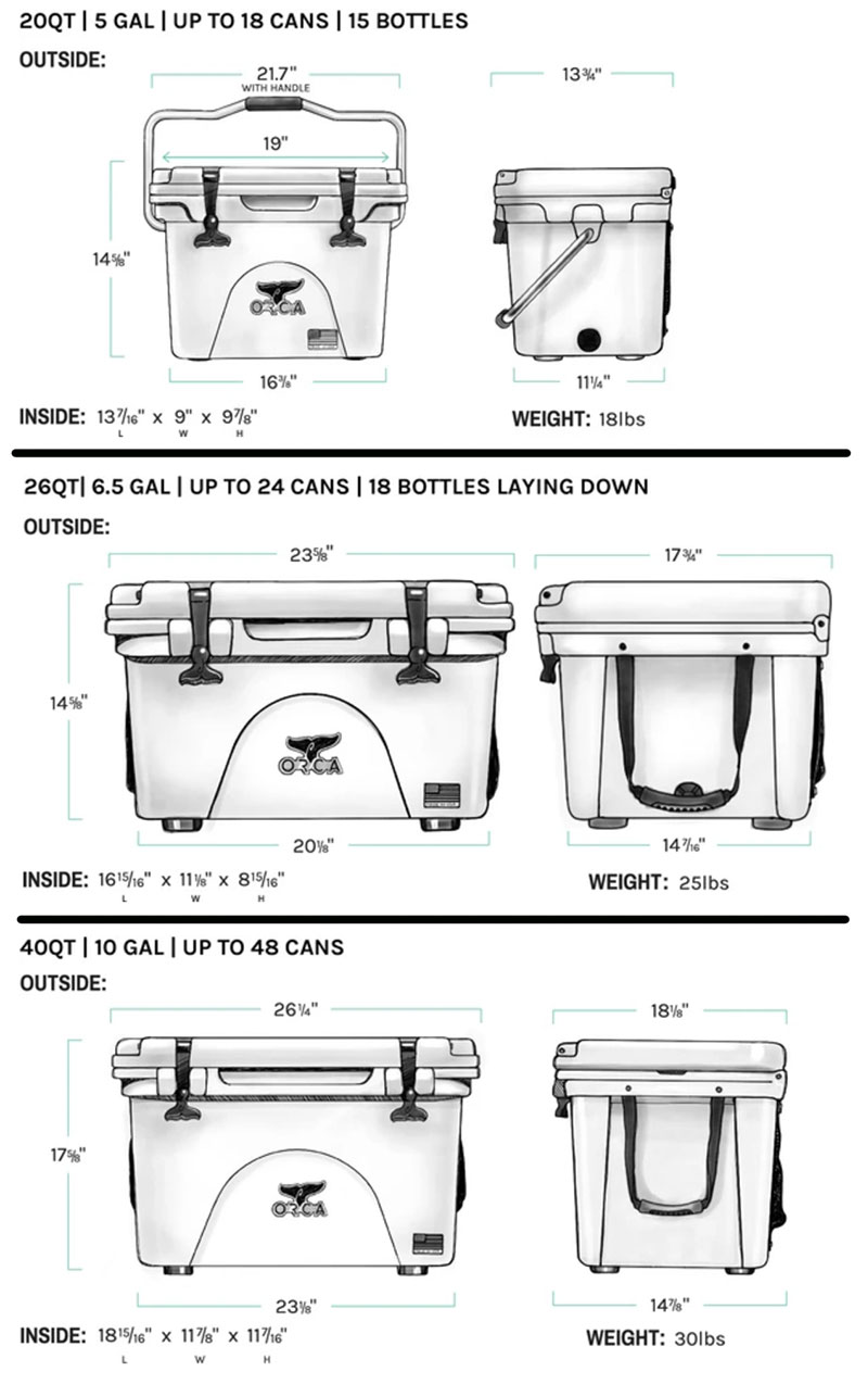 Orca Cooler, White, 26-Qt.