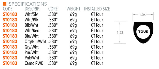 Super Stroke Zenergy Pistol GT Tour Grip Specifications