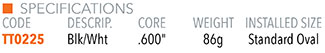 True Temper Icon Oval Putter Grip Specifications